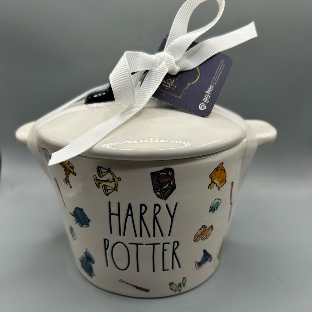 Rae Dunn HARRY POTTER Mini Baking Dish With Lid Wizard Hogworts Symbols NEW